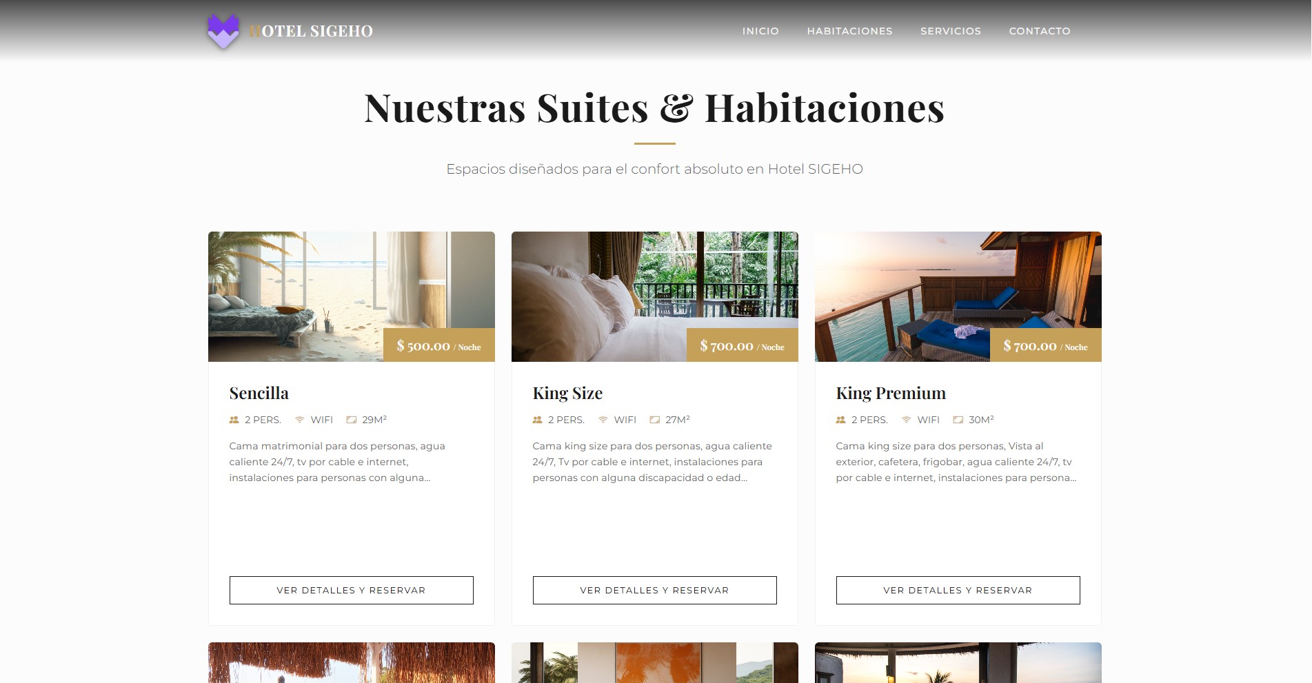 Catálogo de Habitaciones